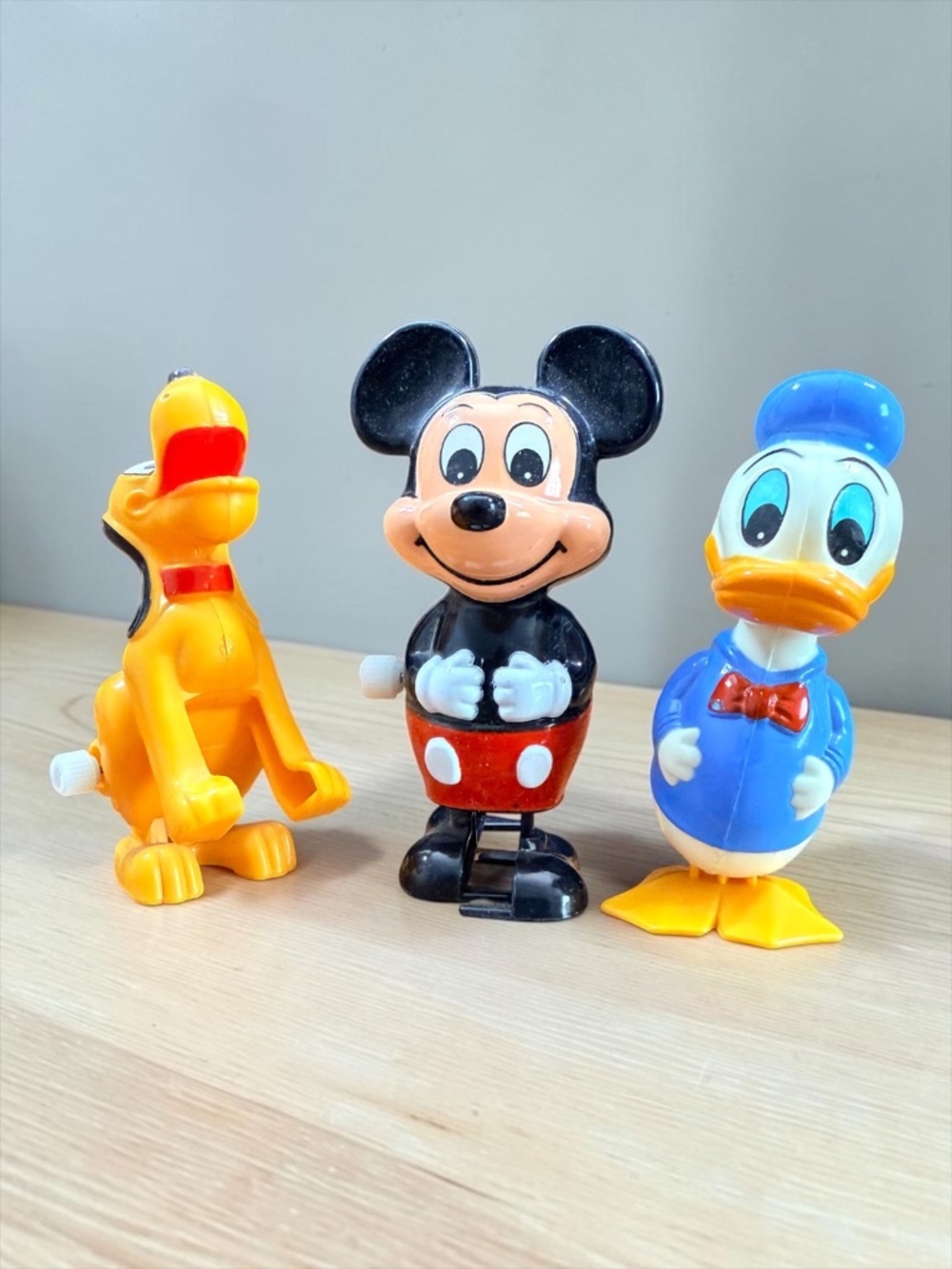 1970s TOMY Walt Disney Productions Mickey Mouse, Donald Duck & Pluto Wind-Up Toy